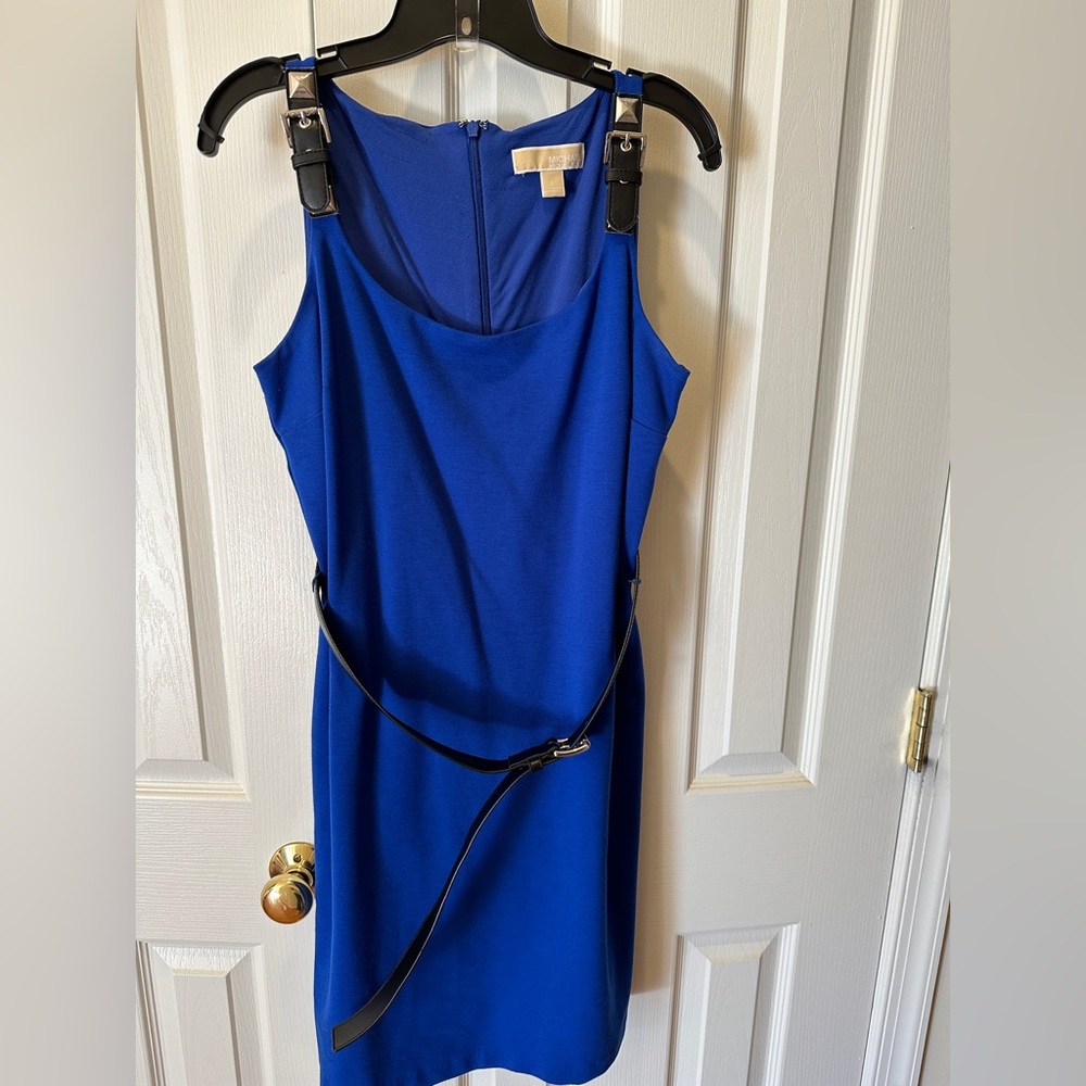 Michael Kors Size Large Blue Belted Dress